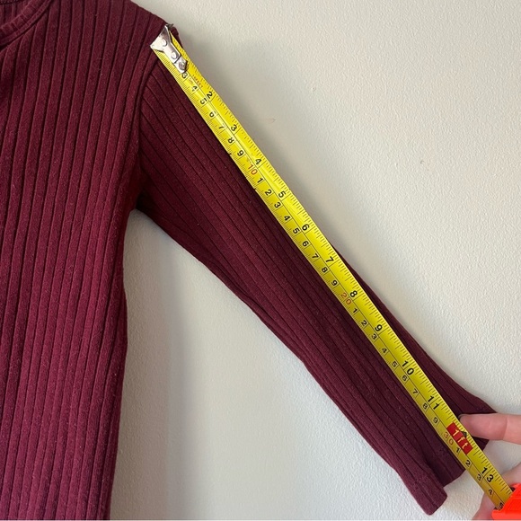 Kate Quinn Kids Burgundy Ribbed Henley Long Sleeve Organic Cotton Top 4T Winter - Picture 8 of 8